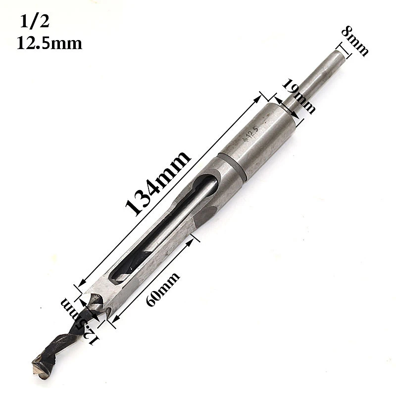 

6-12.5mm HSS Twist Drill Bits Square Auger Mortising Chisel Drill Set Square Hole Woodworking Drill Tools Kit Set Extended Saw