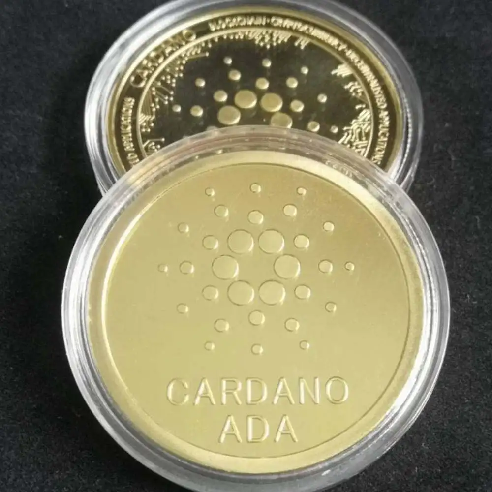 Ada Cardano криптовалюты коллекция криптовалют физическая позолоченная памятная