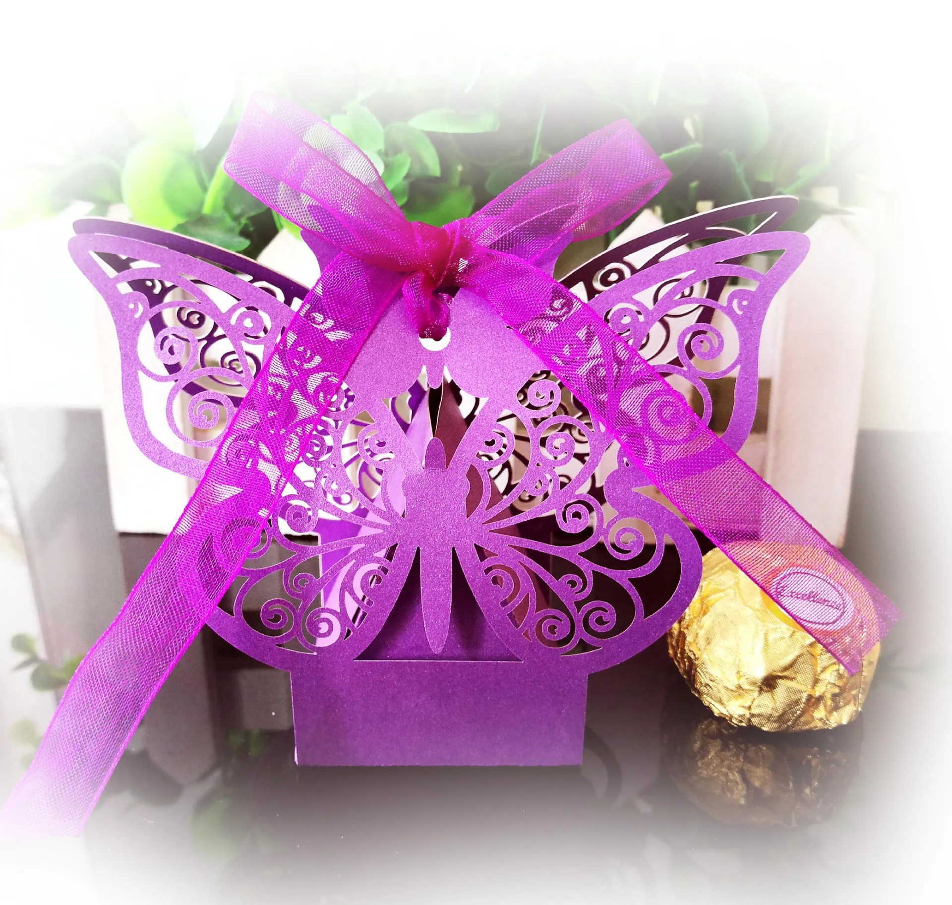 Декоративная коробка для конфет выдалбливают Крылья Бабочки Дизайн креативная