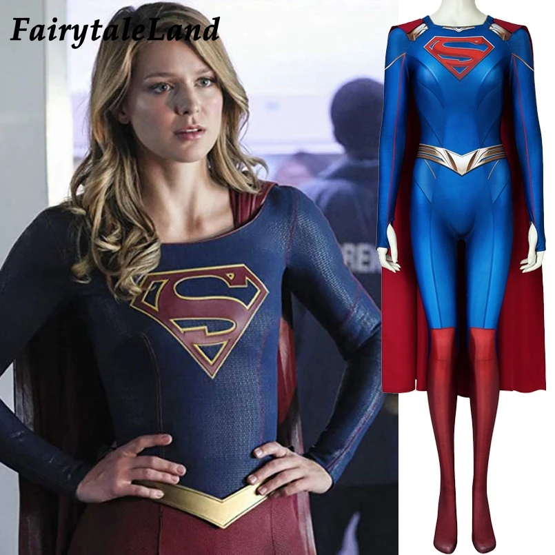 Супергерл сезон 5 костюм 3D печать Косплей комбинезон стрейч Kara Zor-El Danvers сексуальный боди Хэллоуин зентай боди