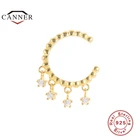 Женские серьги-клипсы CANNER из стерлингового серебра 925 пробы, креативные модные серьги-клипсы, серьги-каффы, не проколотые серьги, ювелирные изделия