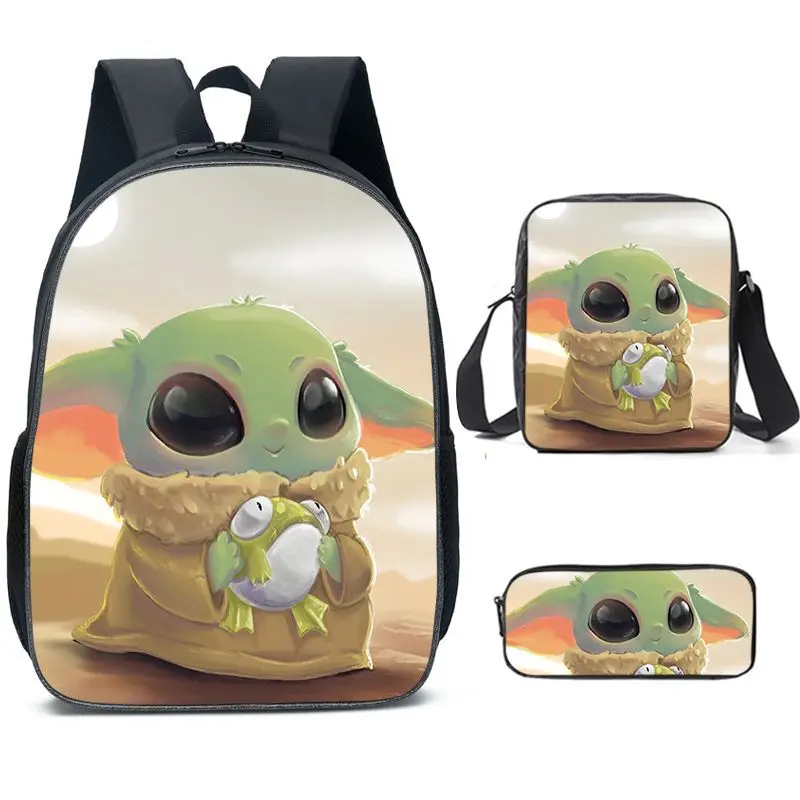 

Disney Genuine Yoda Baby Yoda Periphery Primary and Secondary School Students Backpack Pen Bag Satchel Three-Piece Set