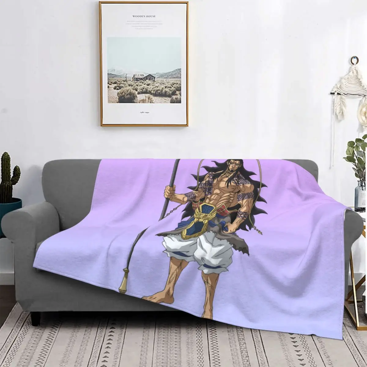 

Record of Ragnarok Netflix Action Anime Blanket Flannel Lu Bu Cozy Soft FLeece Bedspread