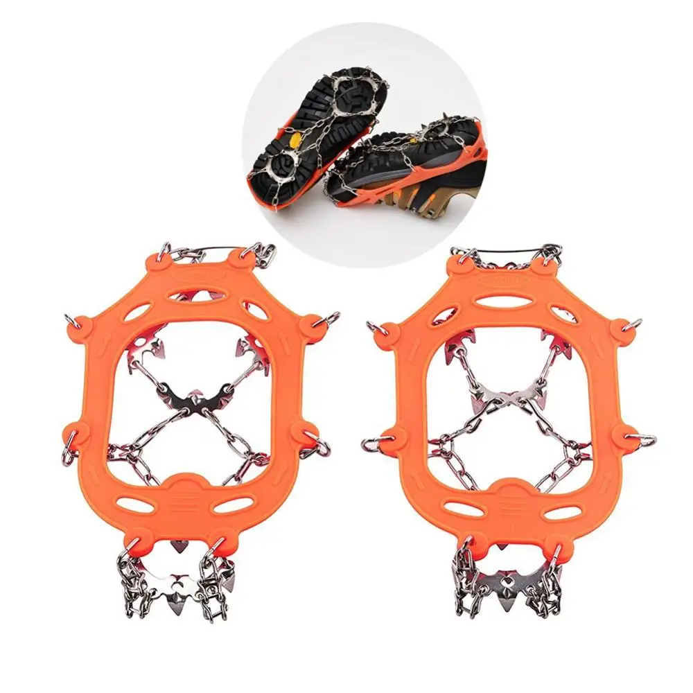 

1 Pair 13 Teeth Ice Snow Grips Crampon Winter Hiking Climbing Shoes Cleats Chain