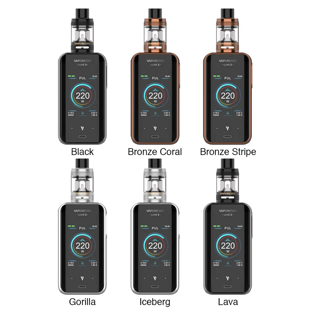 Оригинальный Vaporesso Luxe II комплект с 220W 2 MOD и 8 мл NRG-S бак интеллигентая (ый) Axon чип