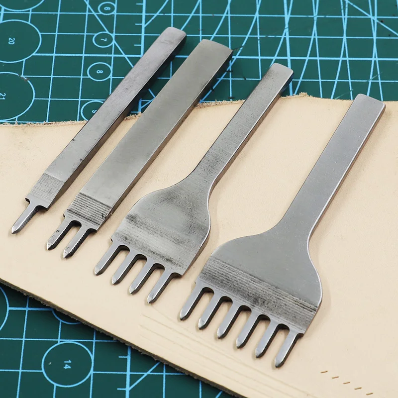 3/4/5/6mm Spacing Punch Tool For Leather Hole Punches Lacing Stitching Sewing DIY Craft Tools 1/2/4/6 Prong Bai Gan | Дом и сад
