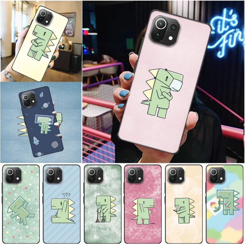

Милые цветы забавные пары динозавр цветной рисунок чехол для телефона Xiaomi 11 Lite Pro 11 ультра Чехлы Funda Мягкий ТПУ чехол