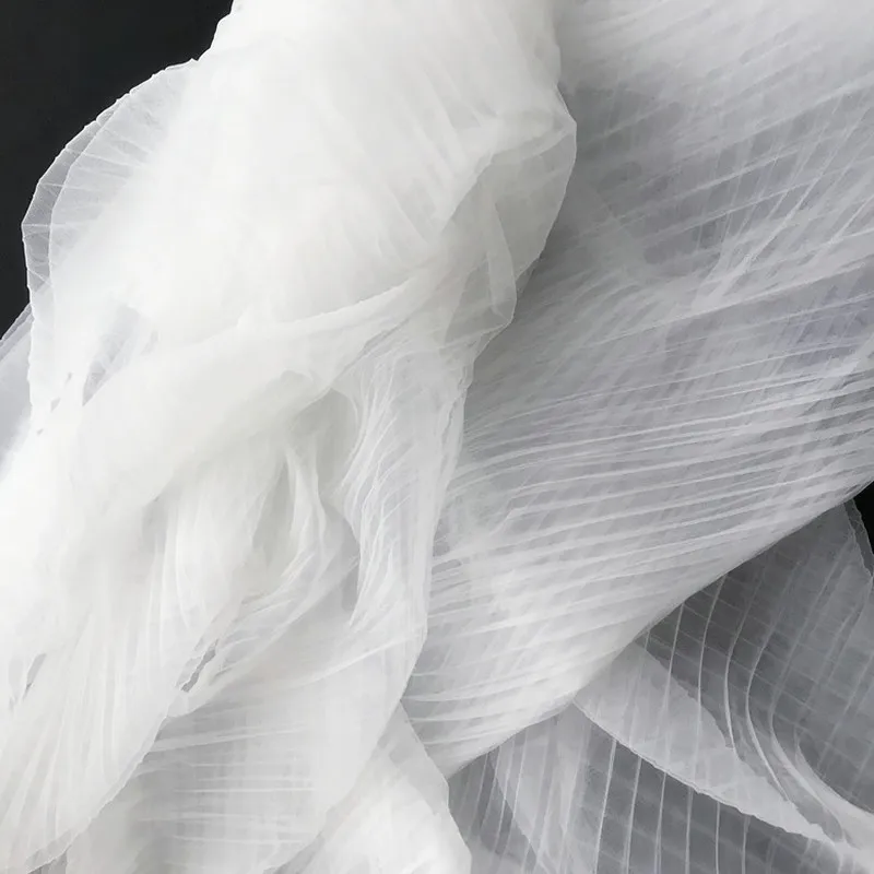 1Y/lot off white Pleated mesh fabric lace dress skirt clothing accessories | Дом и сад