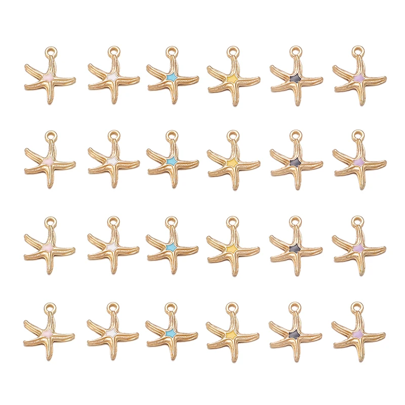 30 шт./лот Подвески в виде морской звезды золотого цвета из сплава серьги браслеты
