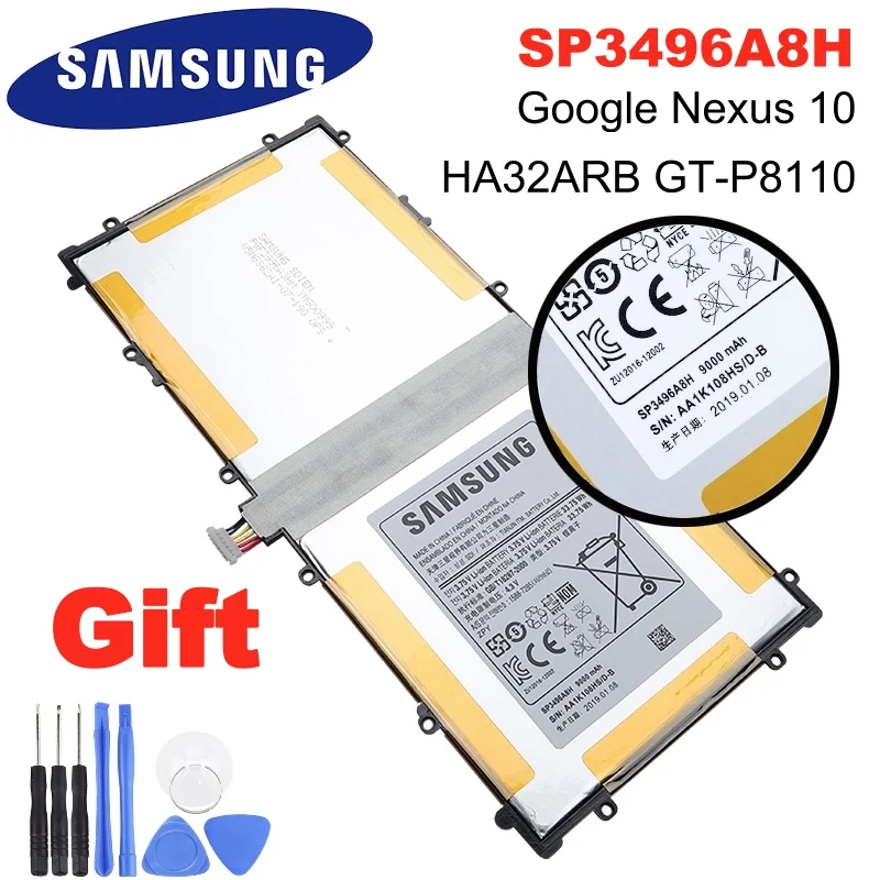 Оригинальный аккумулятор Samsung SP3496A8H для Google Nexus 10 HA32ARB GT-P8110 9000 мАч | Мобильные