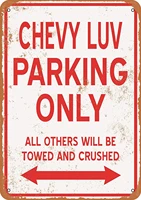 wallcolor 812 metal sign chevy luv parking only vintage look