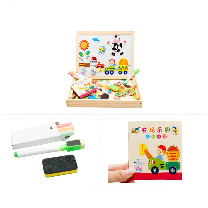 Доска для рисования и письма магнитная головоломка двойной мольберт детская