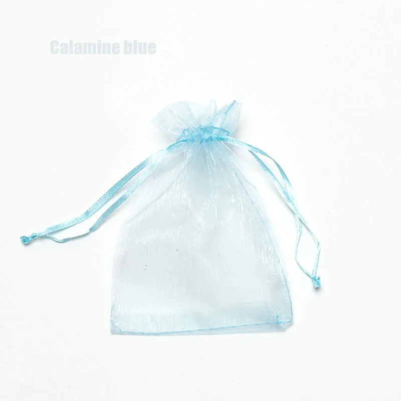 calamine blue 100 шт., 22 цвета, 7x9, 9x12 см, 10x15, 13x18 см, сумки из органзы, упаковка для ювелирных изделий, сумки для свадебной вечеринки, упаковка для ювелирных изделий, дисплей и пакеты - Цвет: calamine blue