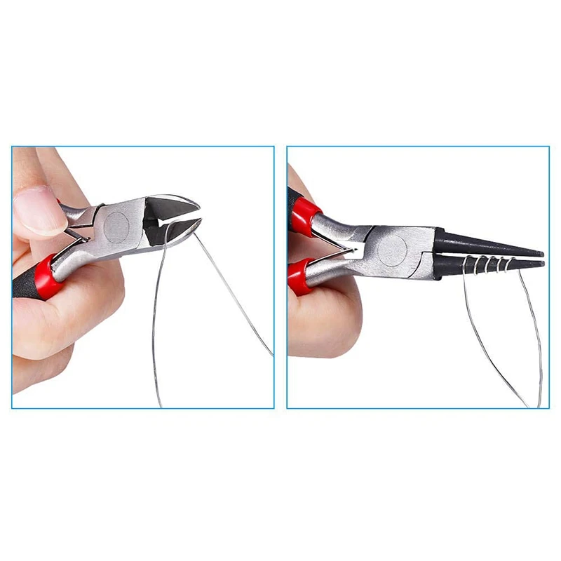 

7 Pcs Jewelry Pliers and Jewelry Beading Wire Tools Set Includes Needle Nose Pliers, Round Nose Pliers, Wire Cutters and Craft W