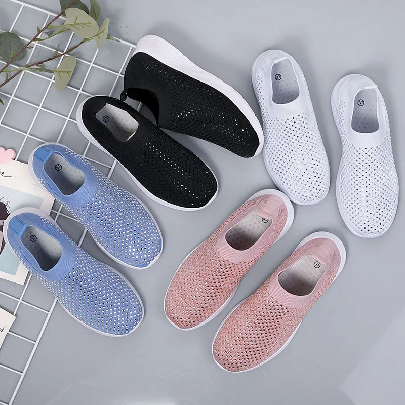 

Walking Shoes Summer Flat-sole Breathable Walking Shoes Mesh Casual Comfortable Fashion Overshoes Size 35-44 Casual Shoes