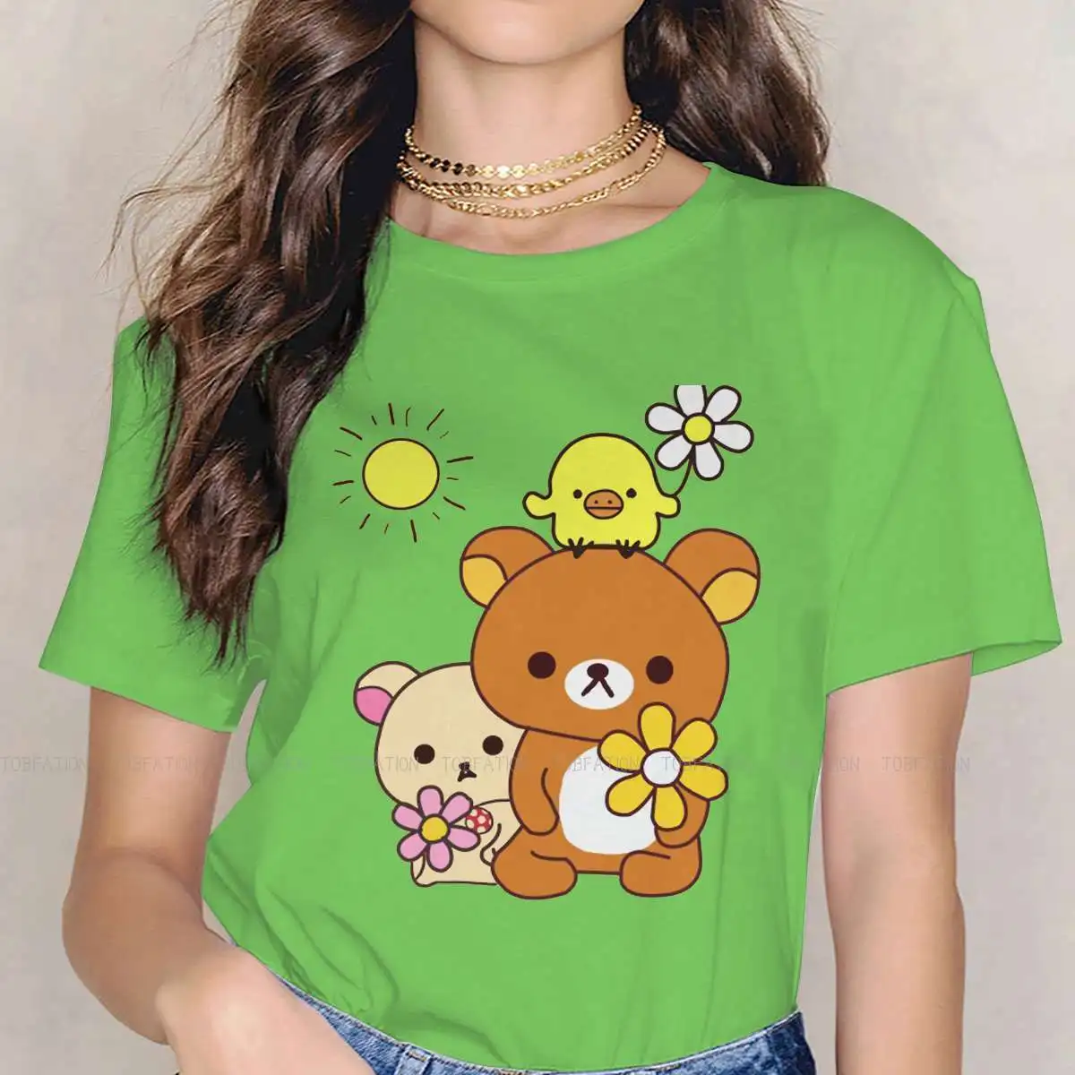 

Rilakkuma 100% футболки Rilakkuma Joy женская футболка 4XL одежда