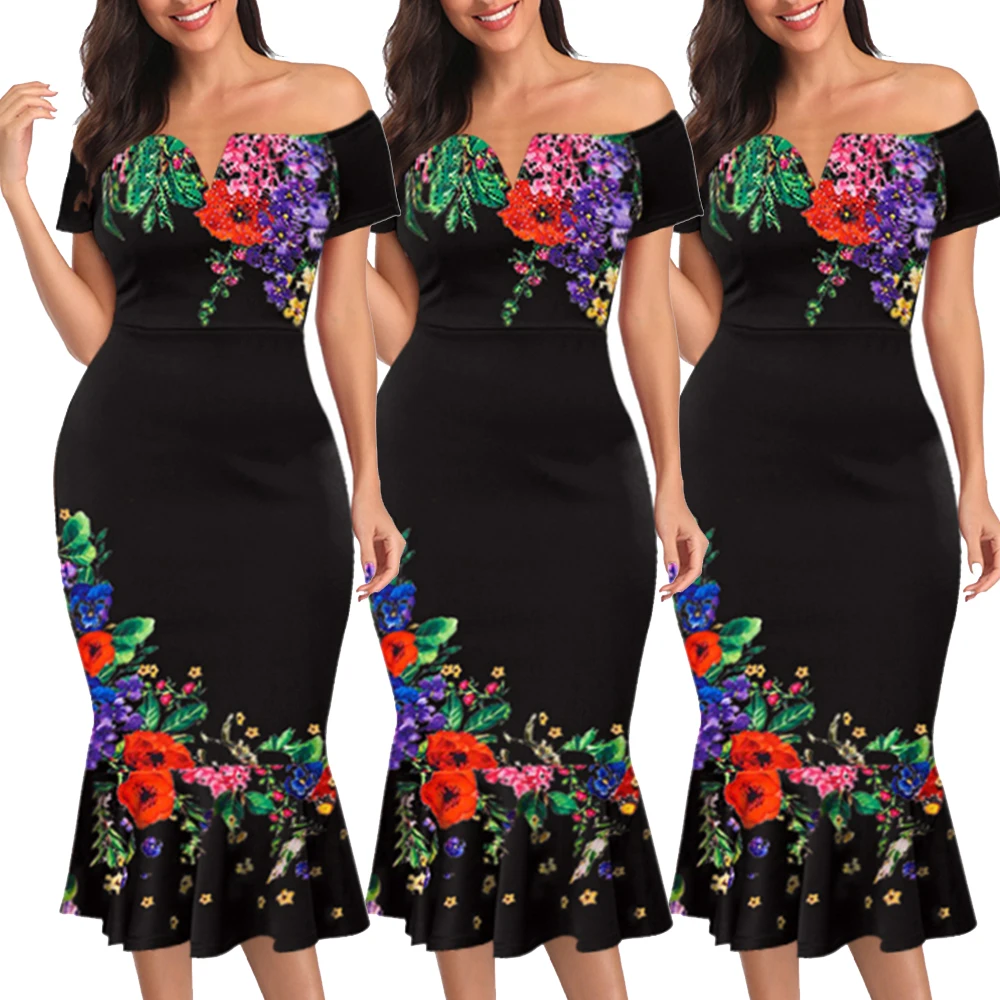 Женское облегающее платье с открытыми плечами большие размеры | Женская одежда