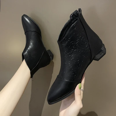 Новинка 2018 года сезон осень женская обувь пикантные ботильоны martin короткие