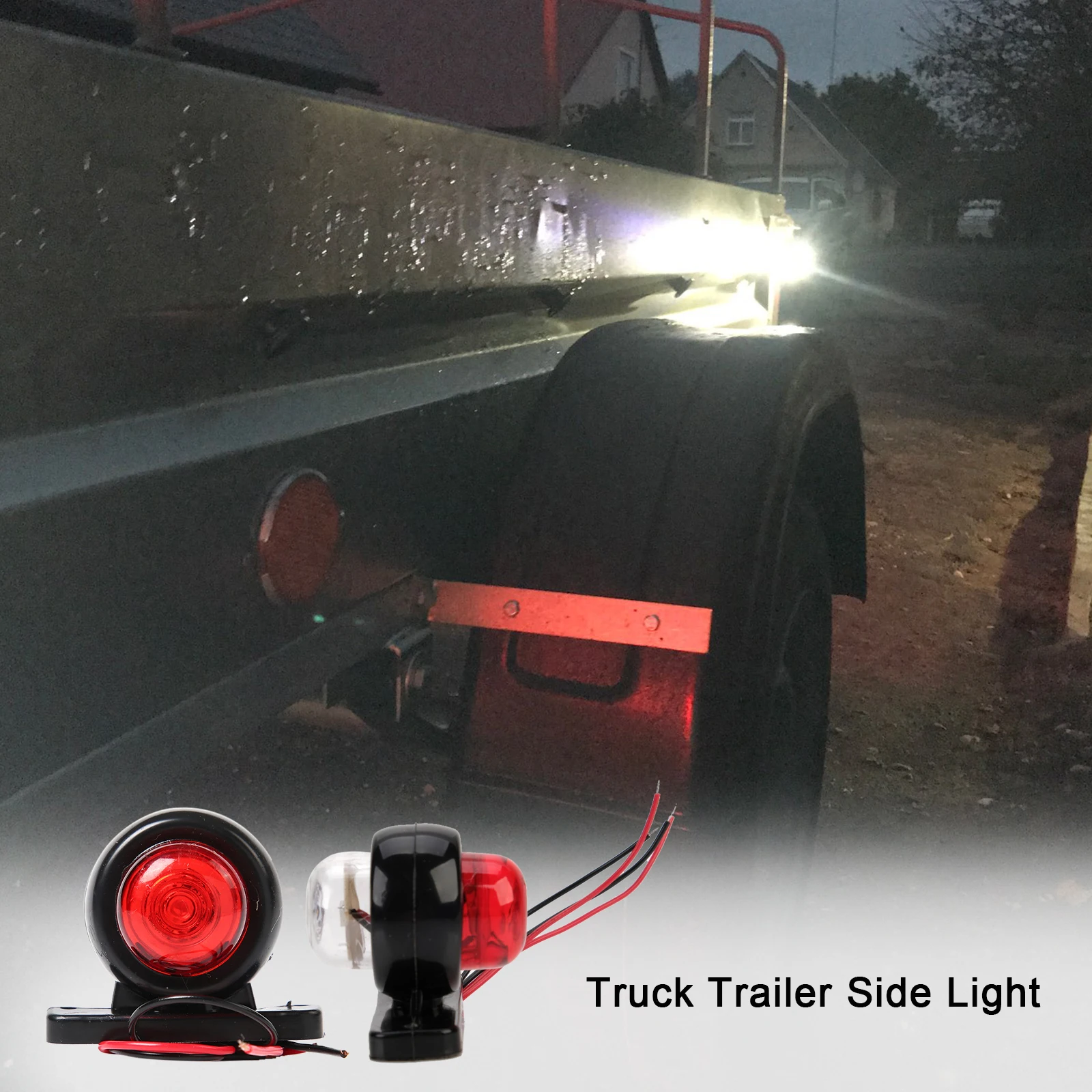 

2 X 12V 24V Truck Trailer Lights LED Side Marker Position Lamp Lorry Tractor Clearance Lamps Parking Light Red White Accessories