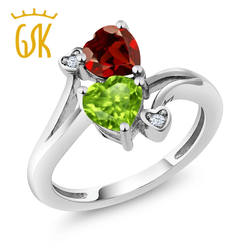 GemStoneKing 1 76 карат в форме сердца обручальное кольцо для женщин натуральный Зеленый