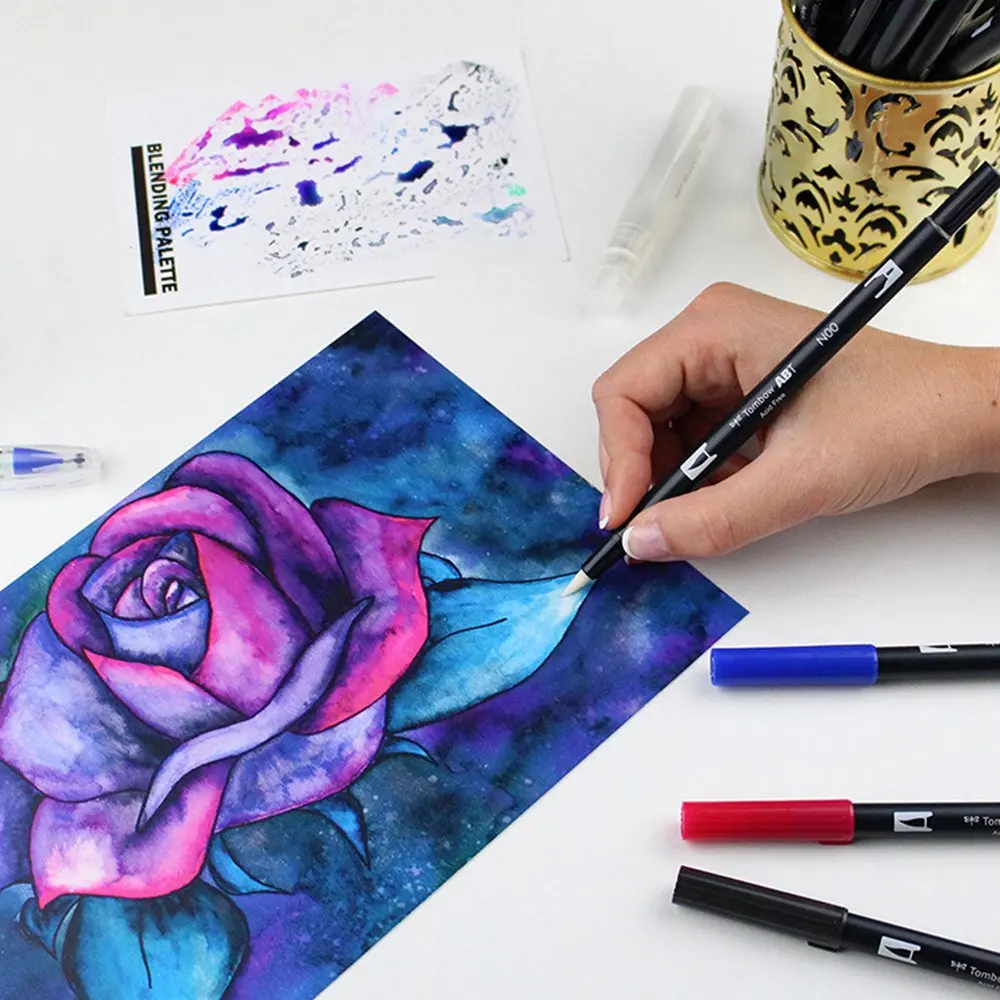 Tombow ABT Dual кисть для рисования каллиграфии набор ручек яркий 10 Pack осветление