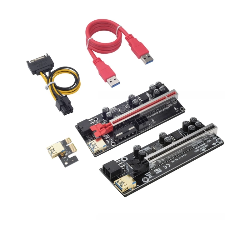 

T8WC 009S PCI Express 1X до 16X Удлинительный адаптер usb 3.0 PCI-E карта расширения 6Pin SATA