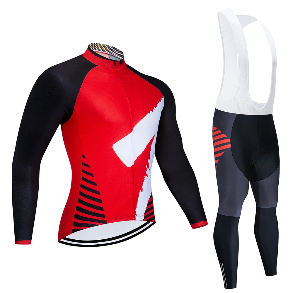 Jerseys and pants Коллекция весна-осень, новая черная велосипедная майка с длинным рукавом, Мужская Уличная гоночная велосипедная майка, набор ropa ciclismo - Цвет: Jerseys and pants