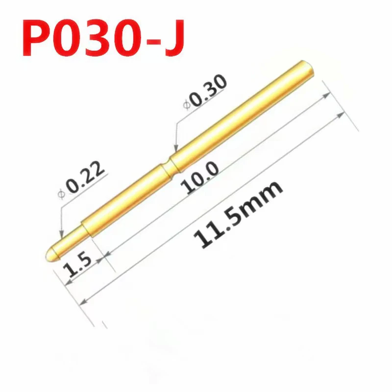 

100PCS/Pack Spring Test Probe P030-J Pointed Needle Tube Outer Diameter 0.30 Total Length 11.5mm PCB Probe