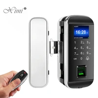 Sliding Glass Door Lock Biometric Fingerprint Access Control Frameless Door Lock With Card And Password Optional Remote Control