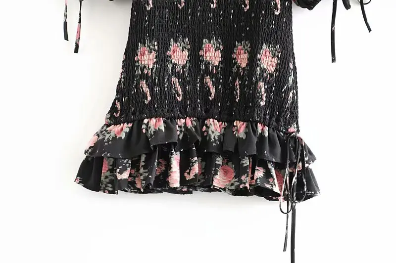 Boho loveshackfancy осеннее платье бежевое с коротким рукавом и оборками тонкое праздничное ins bloggers особый интерес мини-платье женское