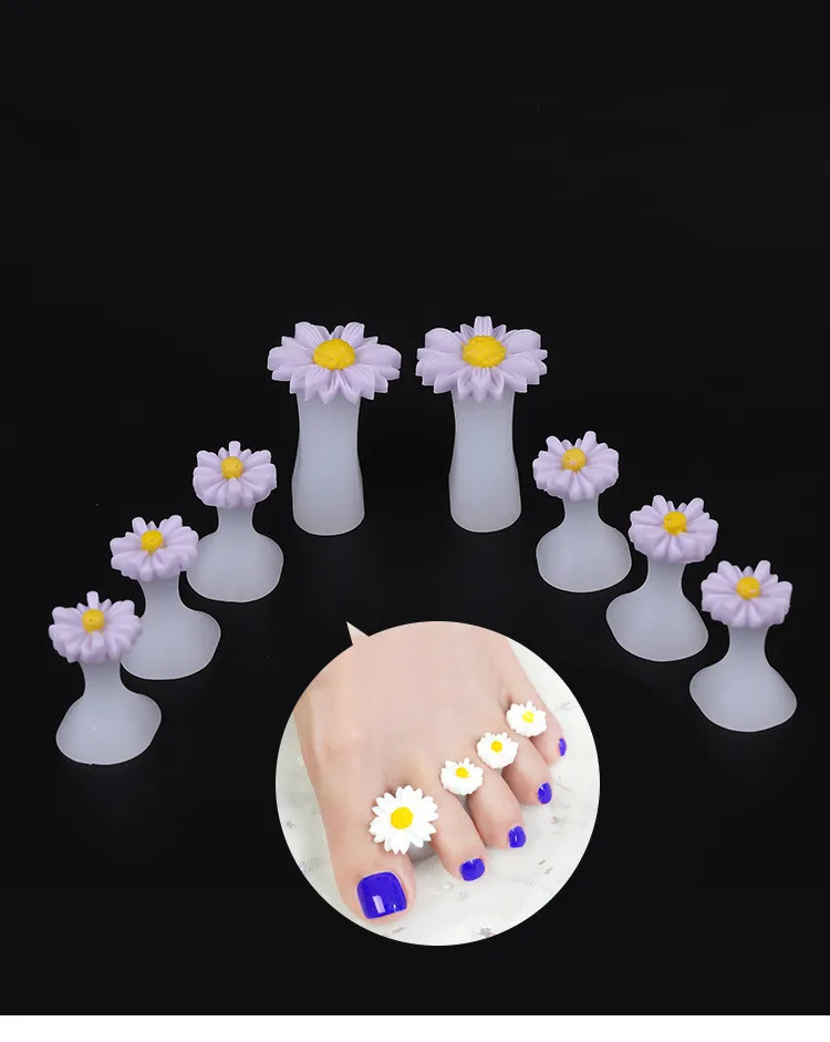 

8pcs Soft Silicone Toe Separator Flower Modeling Foot Finger Divider Form Manicure Pedicure Nail Art Tool for Foot Care Tools