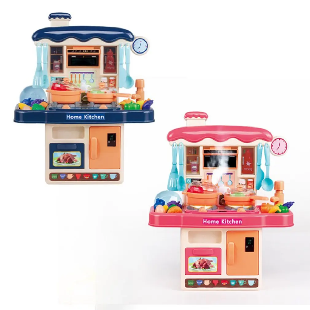 

Simulation Cocina Infantil Sound Light Water Spray Kitchen Toys Set Cooking Table Play House Cooking Stove Plastic Food Toy