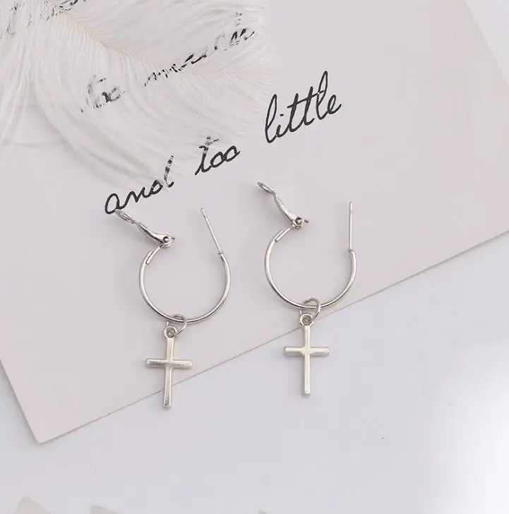 Женские серьги в стиле harajuku серьги-гвоздики с крестом e-boy 2020 | Украшения и