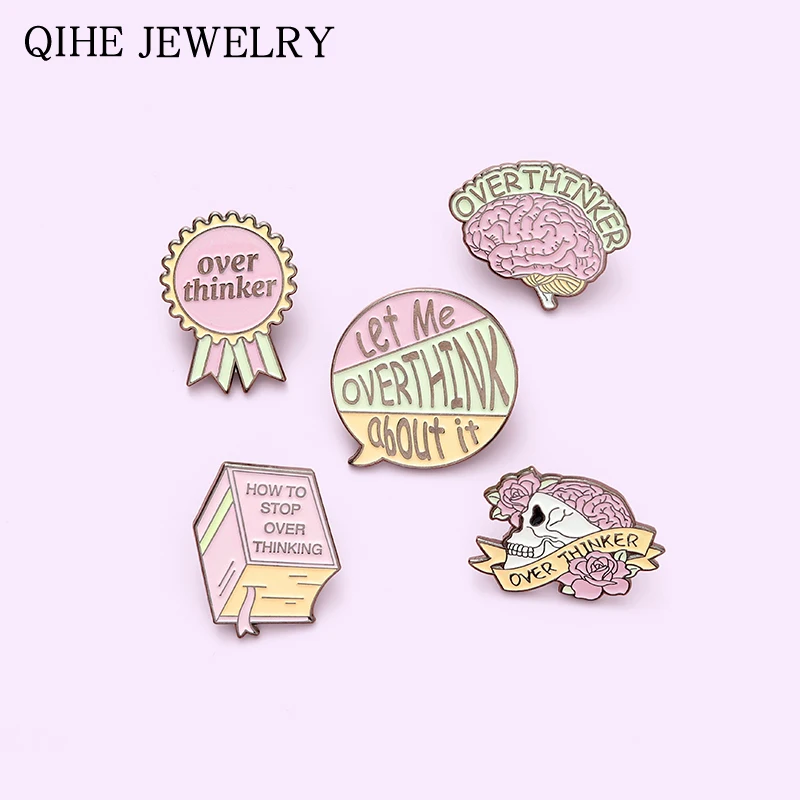 По сравнению с Thinker эмали штырь мозга череп книга Броши рюкзаки отворотом