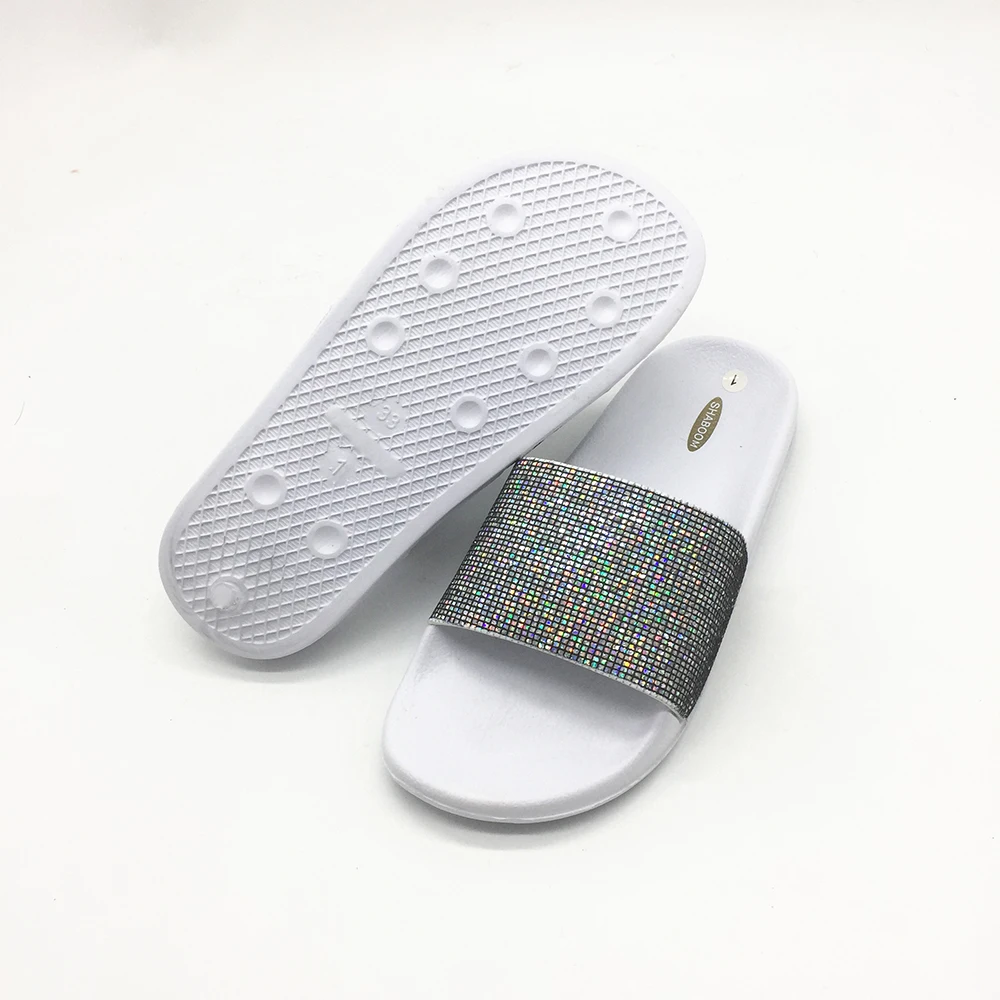

GIRLS CHILDREN GLITTER PU SLIDE SLIPPERS SUMMER KIDS GIRL FLIP FLOPS FLAT HEELS US11 12 13 12 3 EU30 31 32 33 34 35