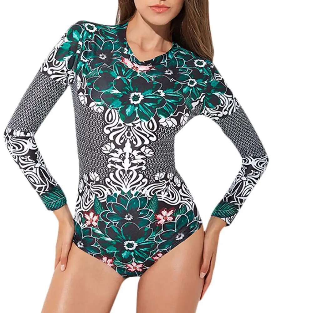 Женский слитный купальник-монокини с длинным рукавом женский купальник 2019