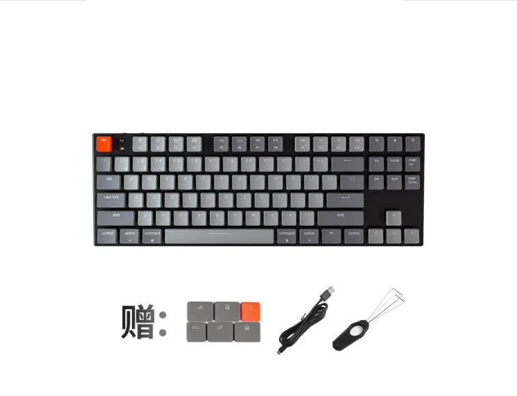 

Keychron K1 V4 L 87 клавиш ультратонкий беспроводной Bluetooth USB механический компьютер Низкопрофильная клавиатура, белая подсветка для Mac