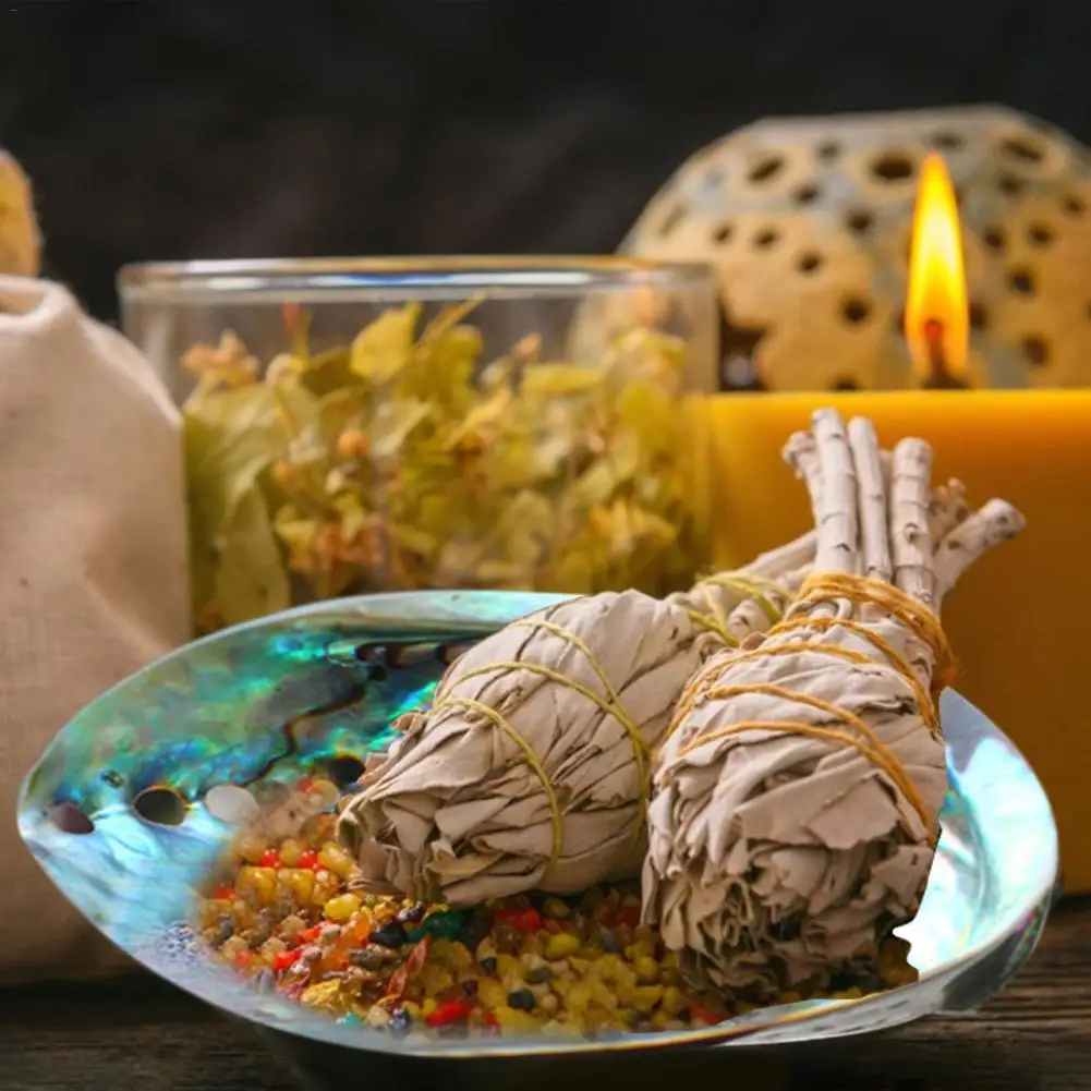 Ароматическая горелка в виде ракушки Абалон натуральная синяя ракушка