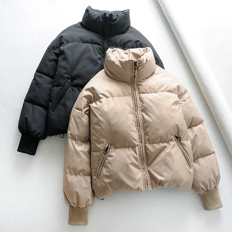 

2021 Womens Winter Solid Coats Womans Cotton Casual Jackets Warm Parkas Female Overcoat Coat Warm Oversized Womens Casual Top