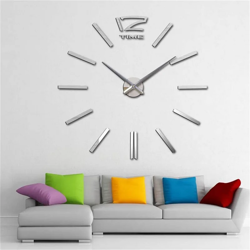 Новые модные 3D цифровые настенные часы акриловые зеркальные наклейки