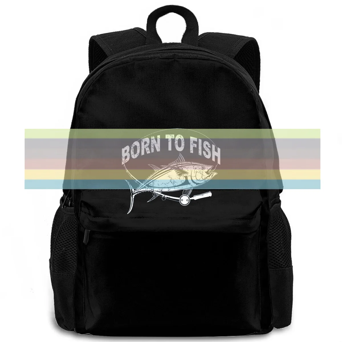 Фишер Т Басс Мужчины Рождены для Рыбалки Улов Юмор Крюк Недорогая Круглая Горловина женщины мужчины рюкзак ноутбук путешествия школа взрослый на