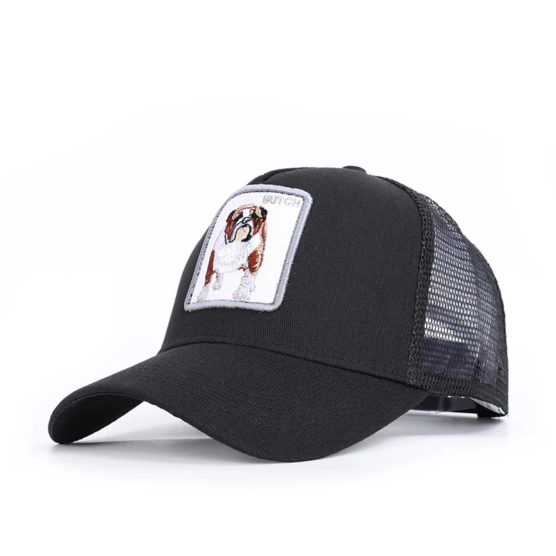 11-Black-Butch Модные Животные вышивка Бейсбол шапки Для мужчин Для женщин Snapback кепки, головной убор в хип-хоп стиле, летние Обувь с дышащей сеткой солнцезащитные кепки унисекс уличная кости - Цвет: 11-Black-Butch