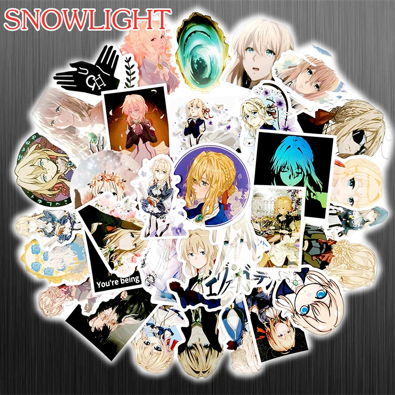 10/50 pcs/pack Violet Evergarden Cartoon Anime Waterproof Stickers For Snowboard Luggage Scrapbook Laptop Motorcycle Bicycle