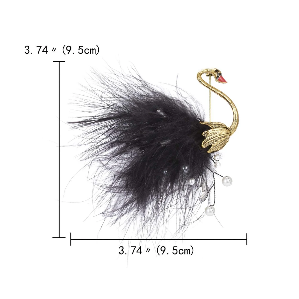 Унисекс искусственный жемчуг стразы перьевая Птица Брошь булавка в виде