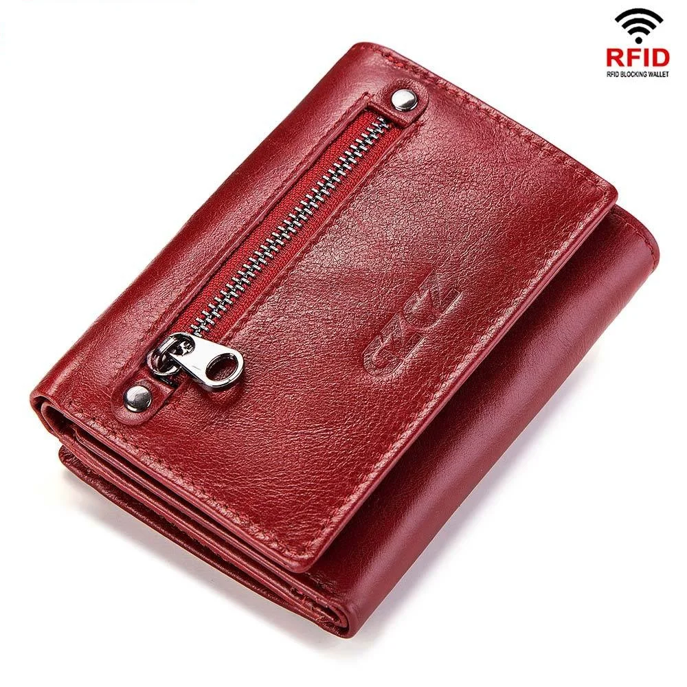 Маленький кошелек из натуральной кожи для женщин Короткие Бумажники