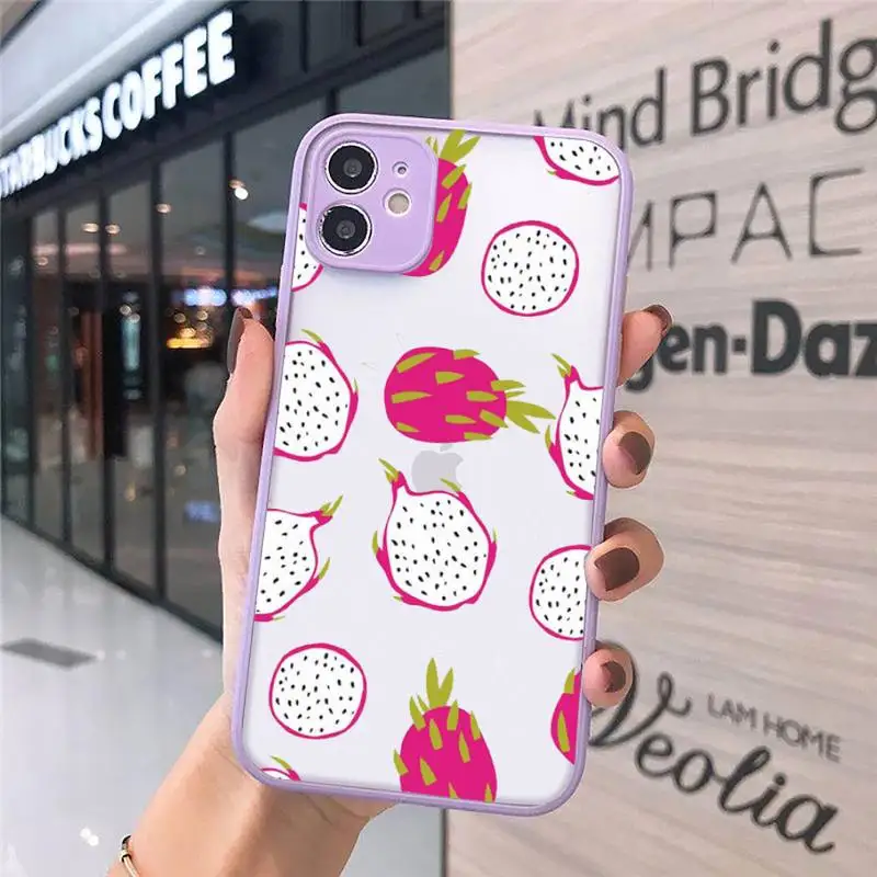 

Cartoon summer fruit fashion design Phone Cases matte transparent For iphone 7 8 11 12 plus mini x xs xr pro max cover
