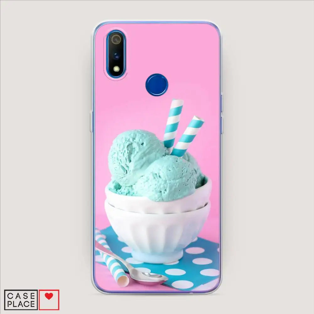 Чехол Силиконовый для Realme 3 Pro Мятное мороженое защитная накладка бампер тонкая