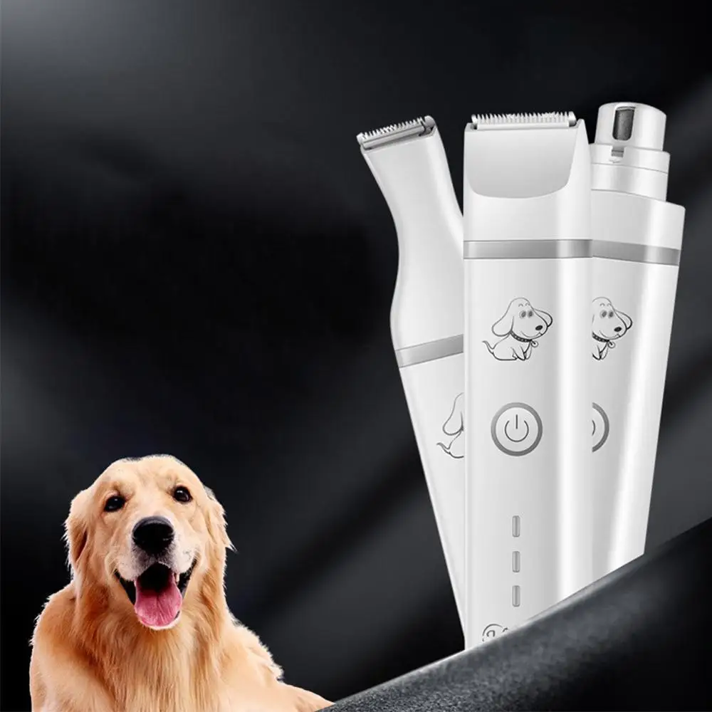 

3 IN 1 Pet Grooming Machine Dog Cat Hair Trimmer USB Rechargeable Pets Clippers Nail Grinding & Hair Trimmer & Foot Hair