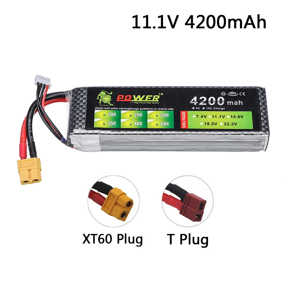 Литий-полимерный аккумулятор 11 1 В Lion Power 3S 4200 мА · ч 35C перезаряжаемый для
