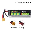 Литий-полимерный аккумулятор 11,1 В Lion Power 3S 11,1 В 4200 мА  ч 35C, перезаряжаемый аккумулятор для радиоуправляемых игрушек, машин, самолетов, дронов, Т-образный Разъем XT60